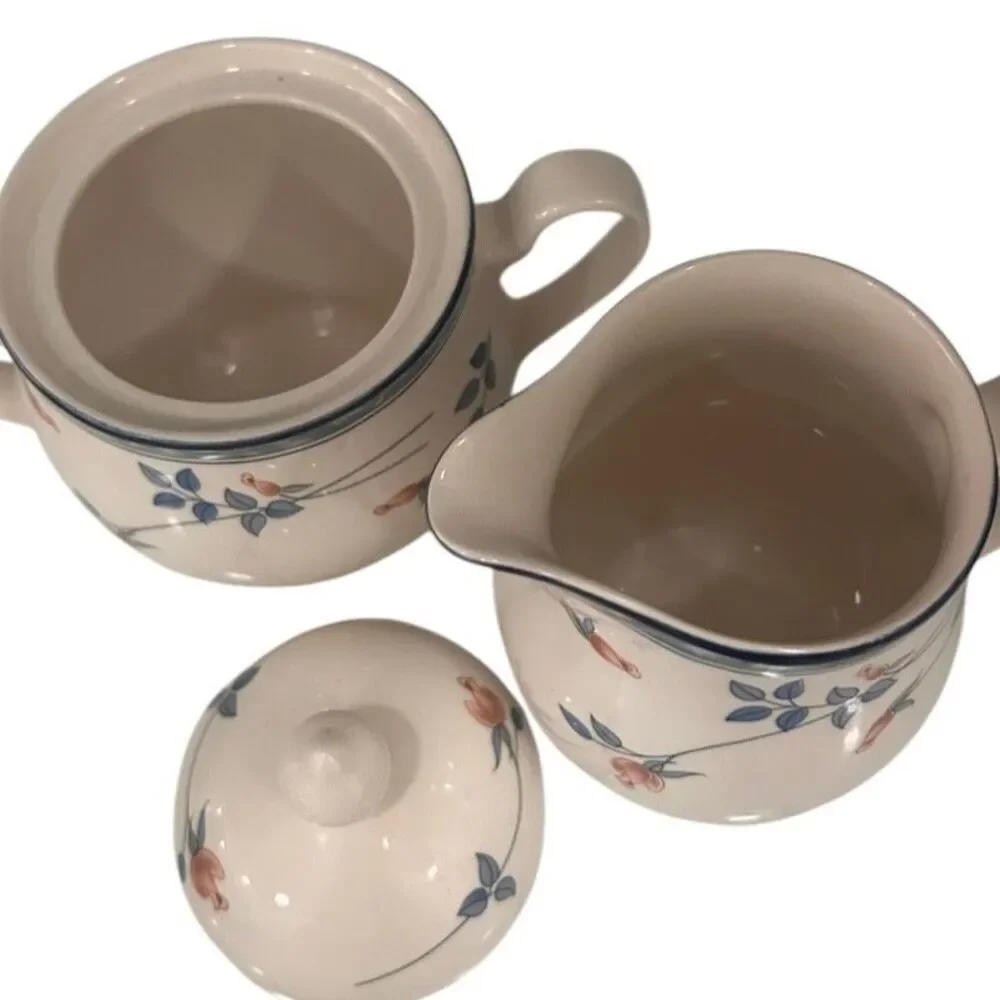 Vintage Noritake Keltcraft Eastfair Creamer and Sugar Bowl Set White Porcelain